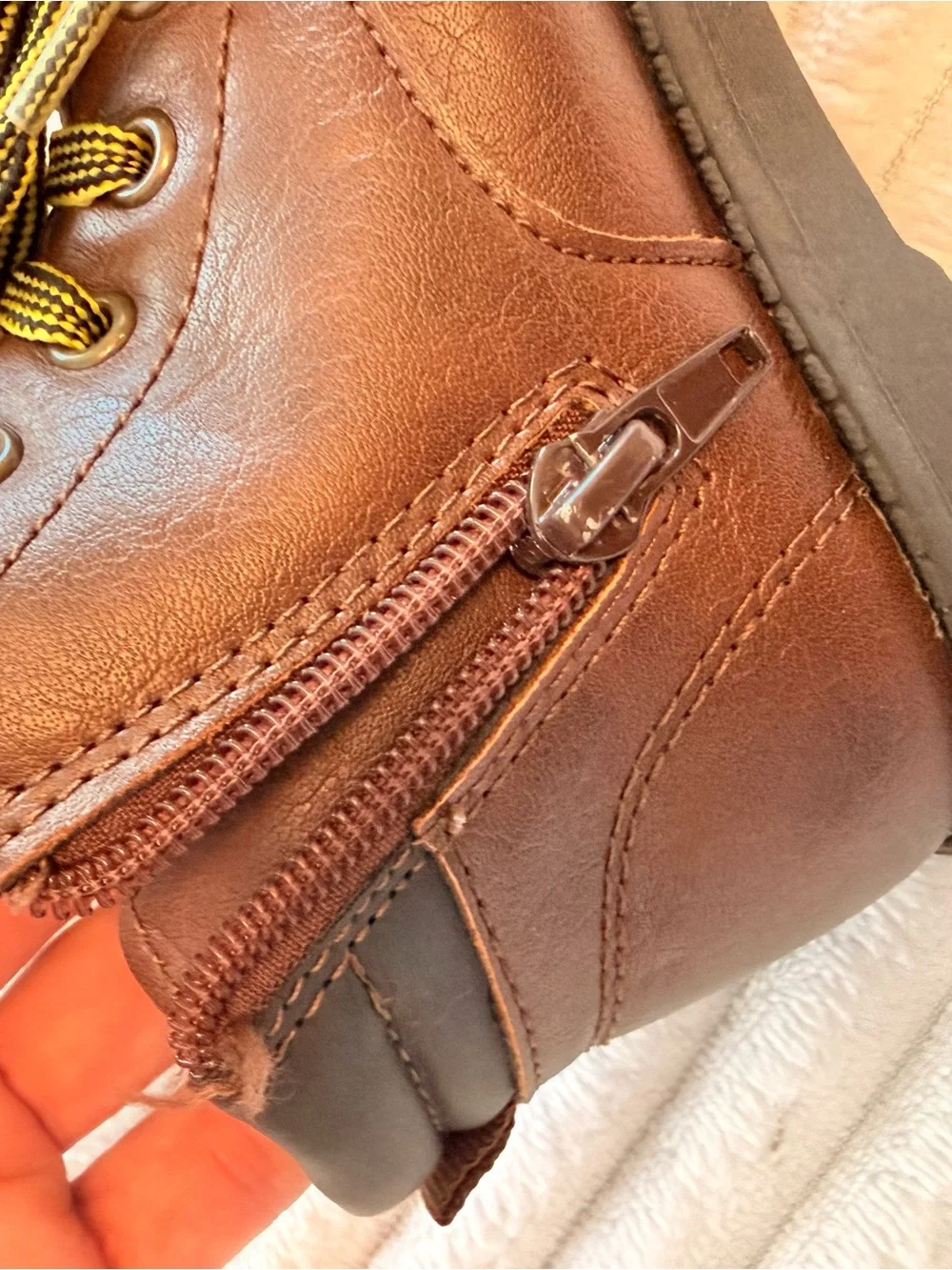 Carter's Brown KidsDress boots with Yellow-Black Laces